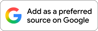 A badge that helps readers find the site through preferred sources in Google Search.