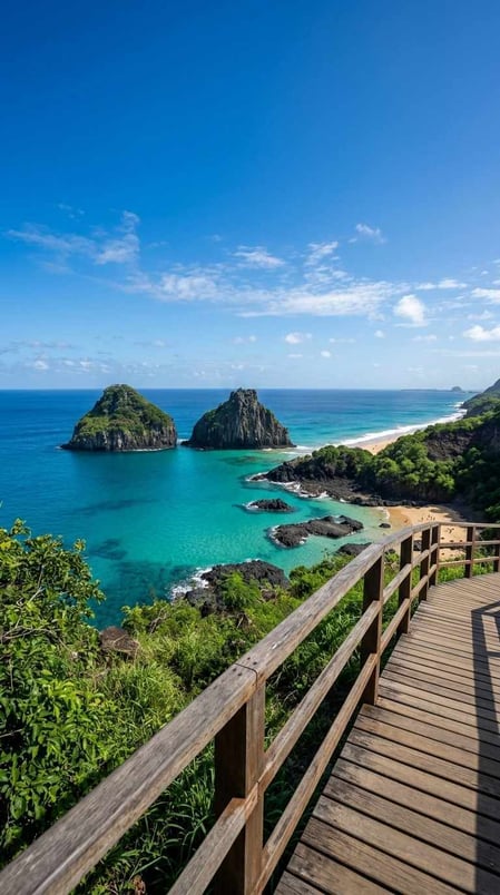 A icônica vista do topo da falésia da Baía do Sancho, um estudo de caso em turismo sustentável e como visitar o paraíso protegido do Brasil